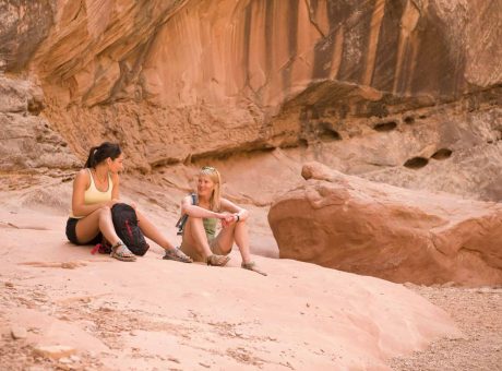 rock climbers relaxing on boulder.jpg